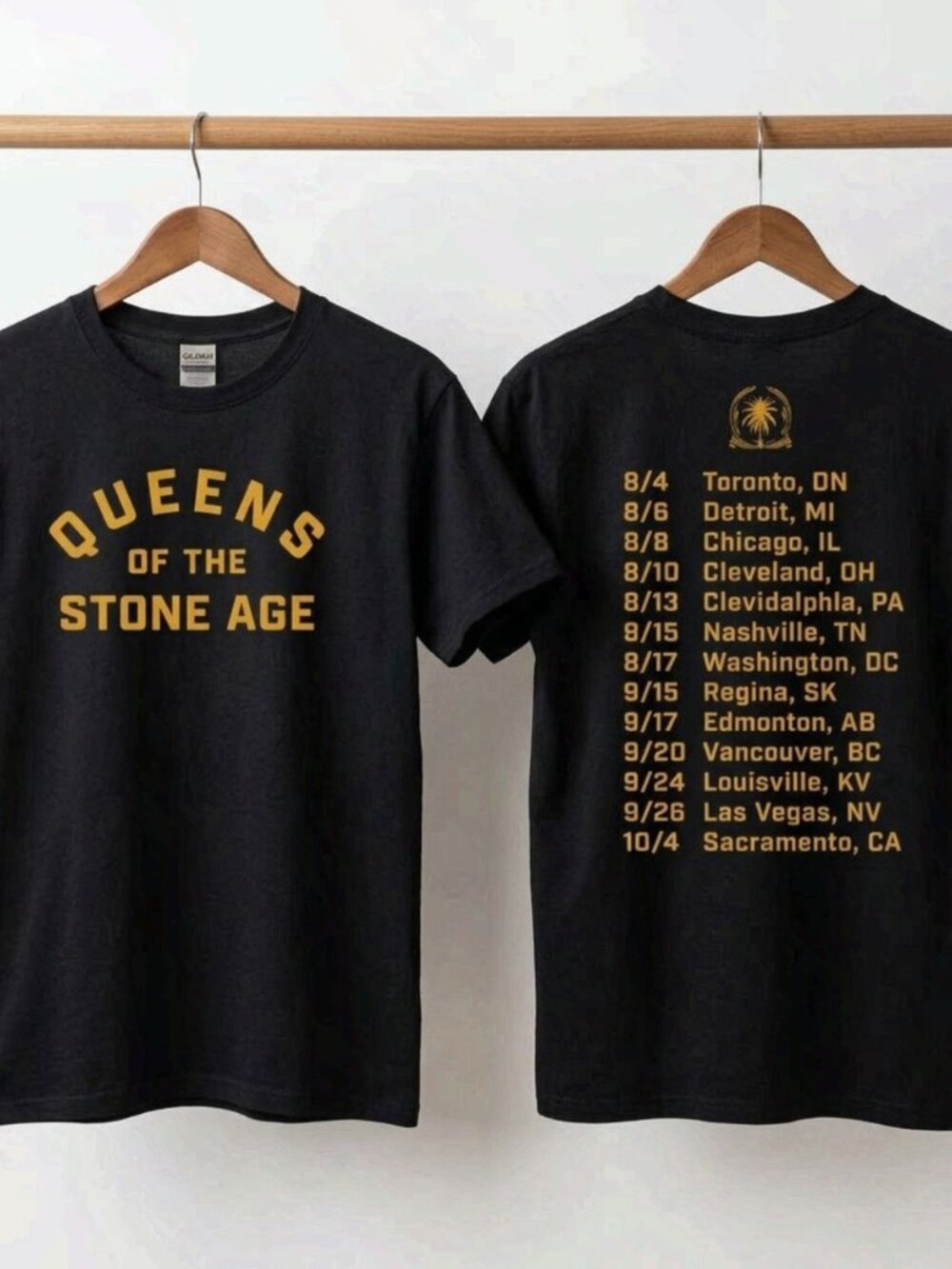 Queen Of The Stone Age 2026 Tour Dates Vintage Black T-Shirt